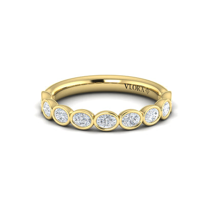 Bezel-Set Oval Stackable Band
