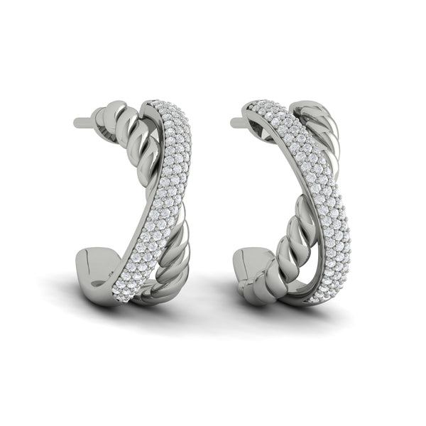 Crossed Hoop Earrings