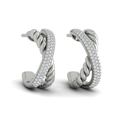 Crossed Hoop Earrings