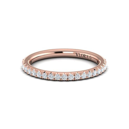 Matching Bands Wedding Band in 14K Rose Gold by Vlora Bridal