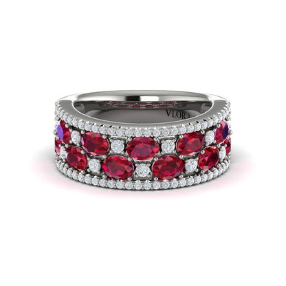 Multi Diamond and Ruby Statement Ring