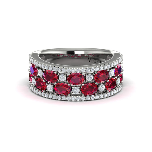 Multi Diamond and Ruby Statement Ring