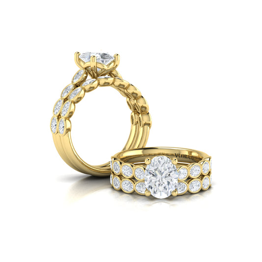 Matchign Band for Bezel Oval Diamond Band Engagement Ring