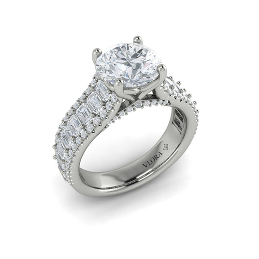 Oval Classic Engagement Ring in Platinum by Vlora Bridal