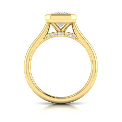 Bold Bezel Emerald Cut Engagement Ring