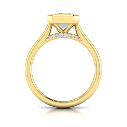 Bold Bezel Emerald Cut Engagement Ring