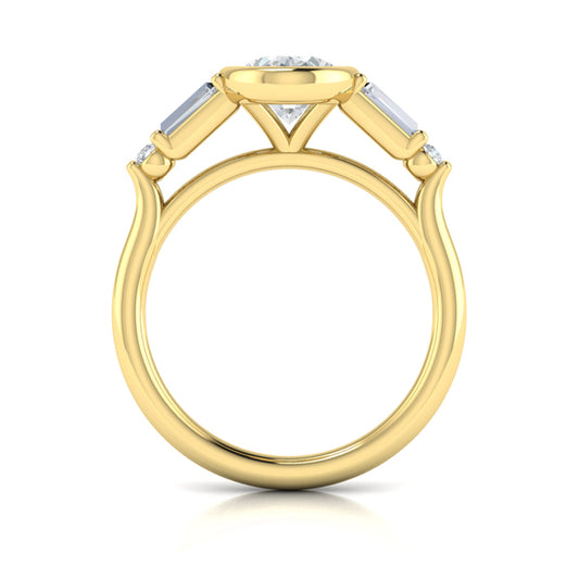 Faceted Elegance Engagement Ring