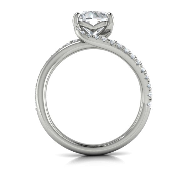 Round Classic Engagement Ring in Platinum by Vlora Bridal