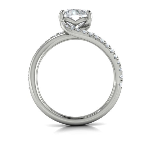 Round Classic Engagement Ring in Platinum by Vlora Bridal