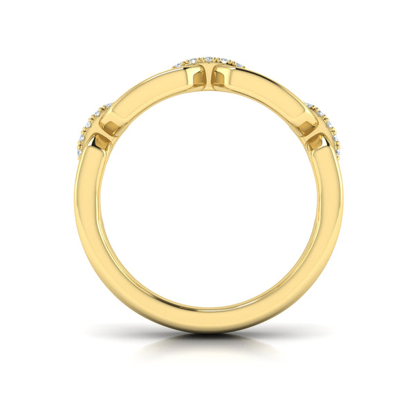 Diamond Accent East West Open Oval Link Ring