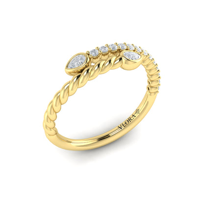 Beaded Bypass Stackable Ring