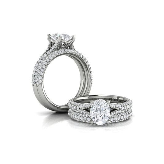 Matching Bands Wedding Band in 14K White Gold by Vlora Bridal