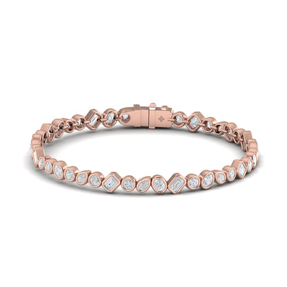 Mixed Shape Bezel Set Diamond Bracelet