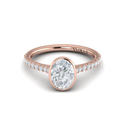 Classic Bezel Set Oval Engagement Ring