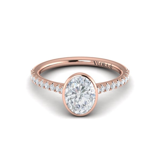 Classic Bezel Set Oval Engagement Ring