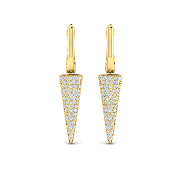 Diamond Trinity Drop Huggie Earrings
