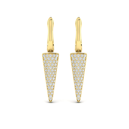 Diamond Trinity Drop Huggie Earrings