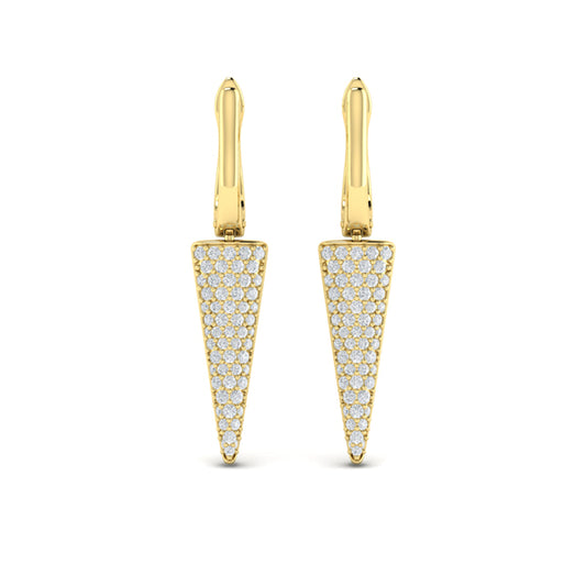 Diamond Trinity Drop Huggie Earrings