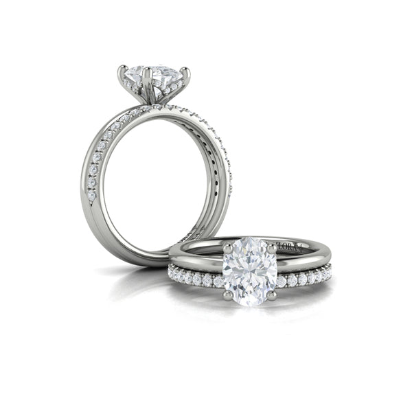 Oval Solitaire Engagement Ring in Platinum by Vlora Bridal