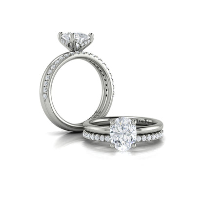 Oval Solitaire Engagement Ring in Platinum by Vlora Bridal