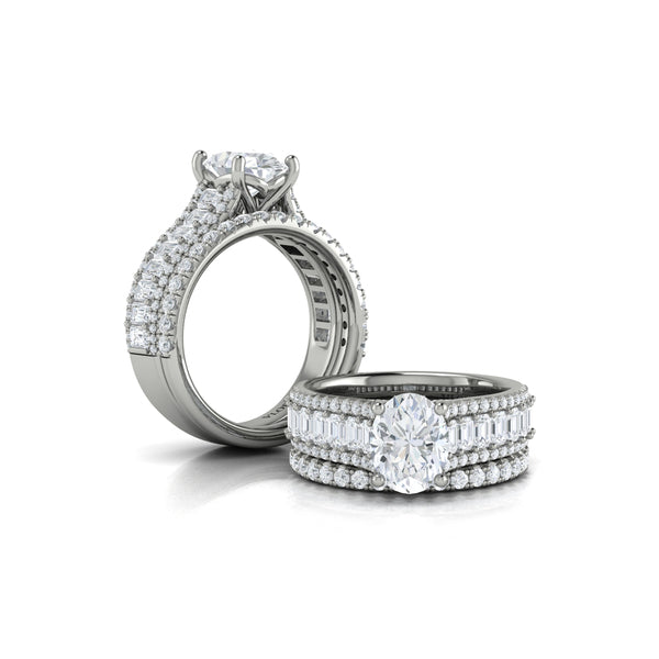 Oval Classic Engagement Ring in Platinum by Vlora Bridal