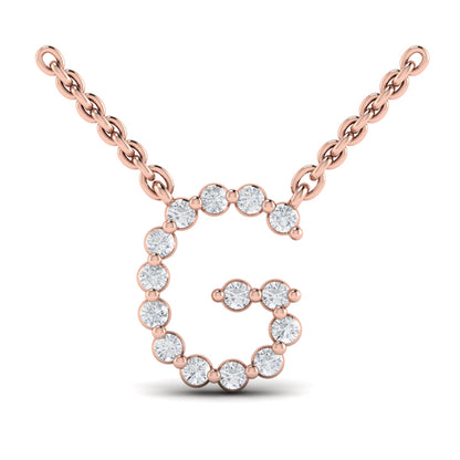 Diamond Alphabet Pendant Necklace, G