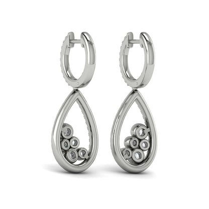 Pavé Pear Shaped and Bezel Set Diamond Earrings