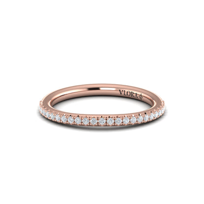 Matching Band for Diamond Accent Bezel Emerald Cut Engagement Ring