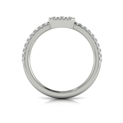 Diamond Halo with Diamond Baguettes Ring
