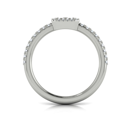 Diamond Halo with Diamond Baguettes Ring