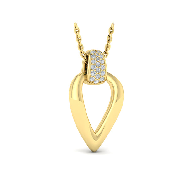 Diamond Accent Open Tear Drop Link Pendant