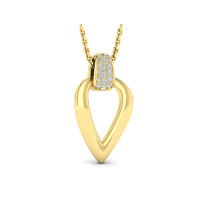 Diamond Accent Open Tear Drop Link Pendant