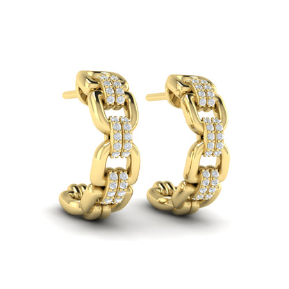 Linked Curves with Diamond Accent Earrings