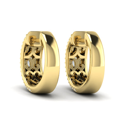 Bezel-Set Oval Diamond Huggie Earrings