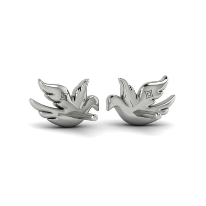 Diamond Dove Stud Earrings
