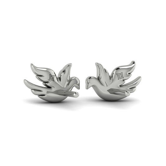 Diamond Dove Stud Earrings
