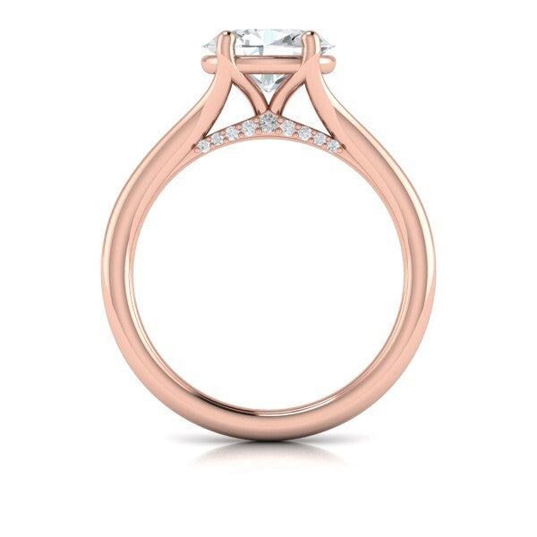 Horizon Solitaire Spit Shank Oval Engagement Ring