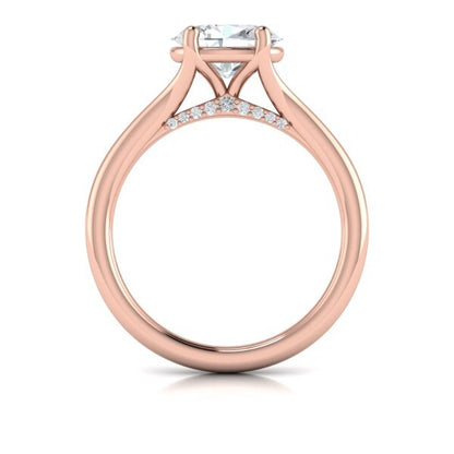 Horizon Solitaire Spit Shank Oval Engagement Ring