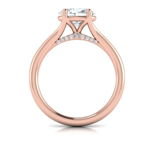 Horizon Solitaire Spit Shank Oval Engagement Ring