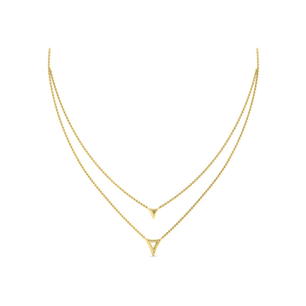 Diamond Open Trinity Two Row Necklace