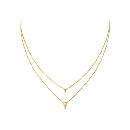 Diamond Open Trinity Two Row Necklace