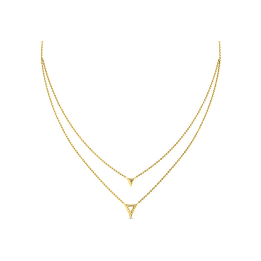 Diamond Open Trinity Two Row Necklace
