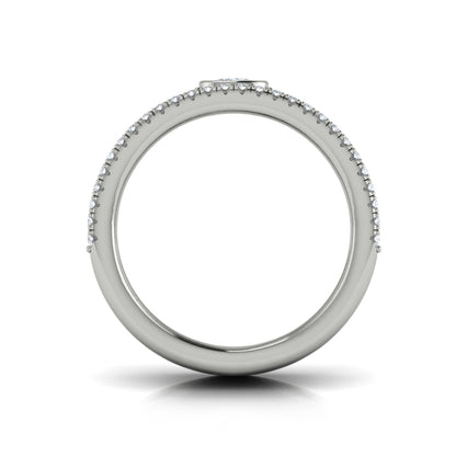 Diamond Open Three Row and Oval Centerstone  Ring