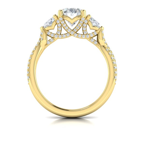 Brilliantly Entwined Three Stone Engagement Ring