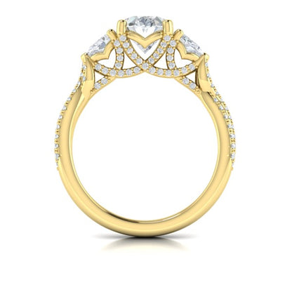 Brilliantly Entwined Three Stone Engagement Ring