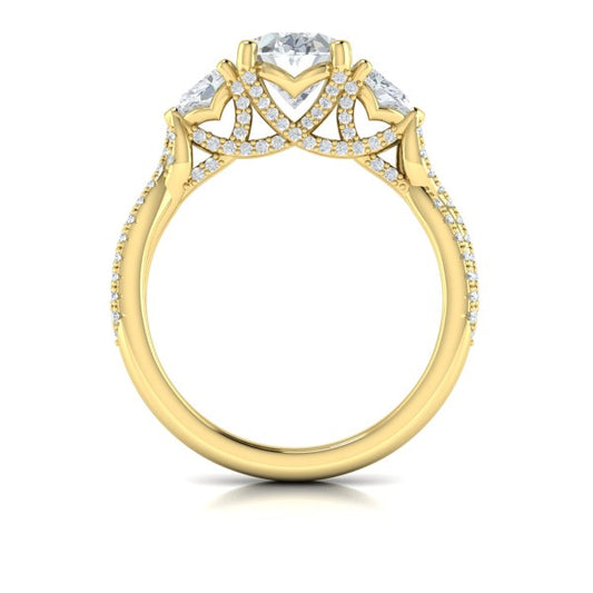 Brilliantly Entwined Three Stone Engagement Ring