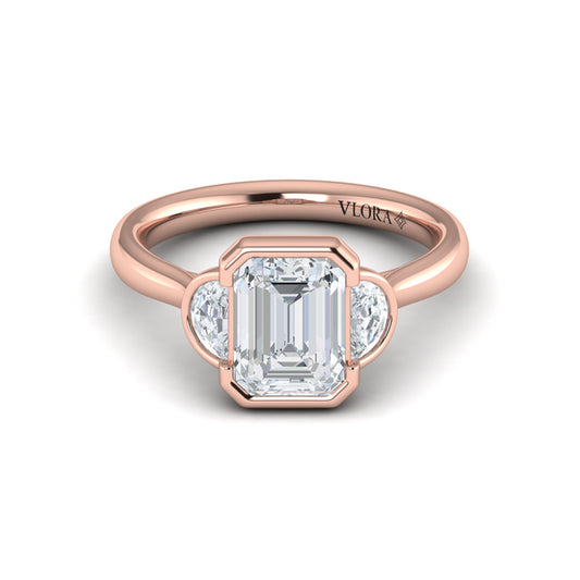 Bezel Three-Stone Engagement Ring
