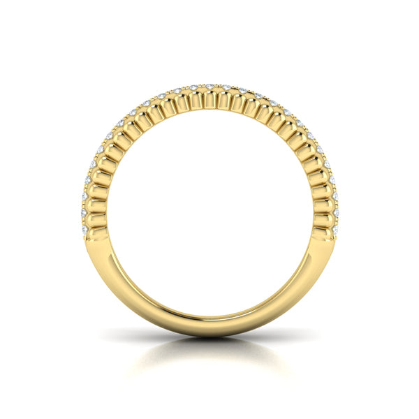 Fluted Ring with Center Diamonds