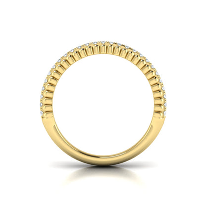 Fluted Ring with Center Diamonds