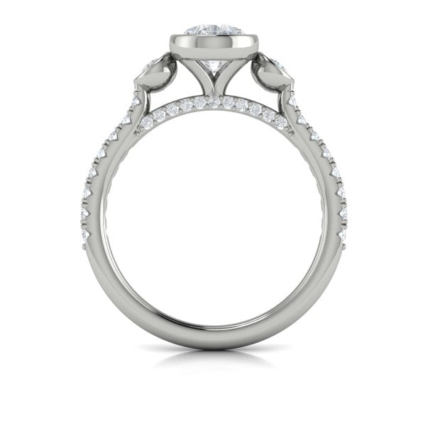 Trio Pear Bezel Engagement Ring